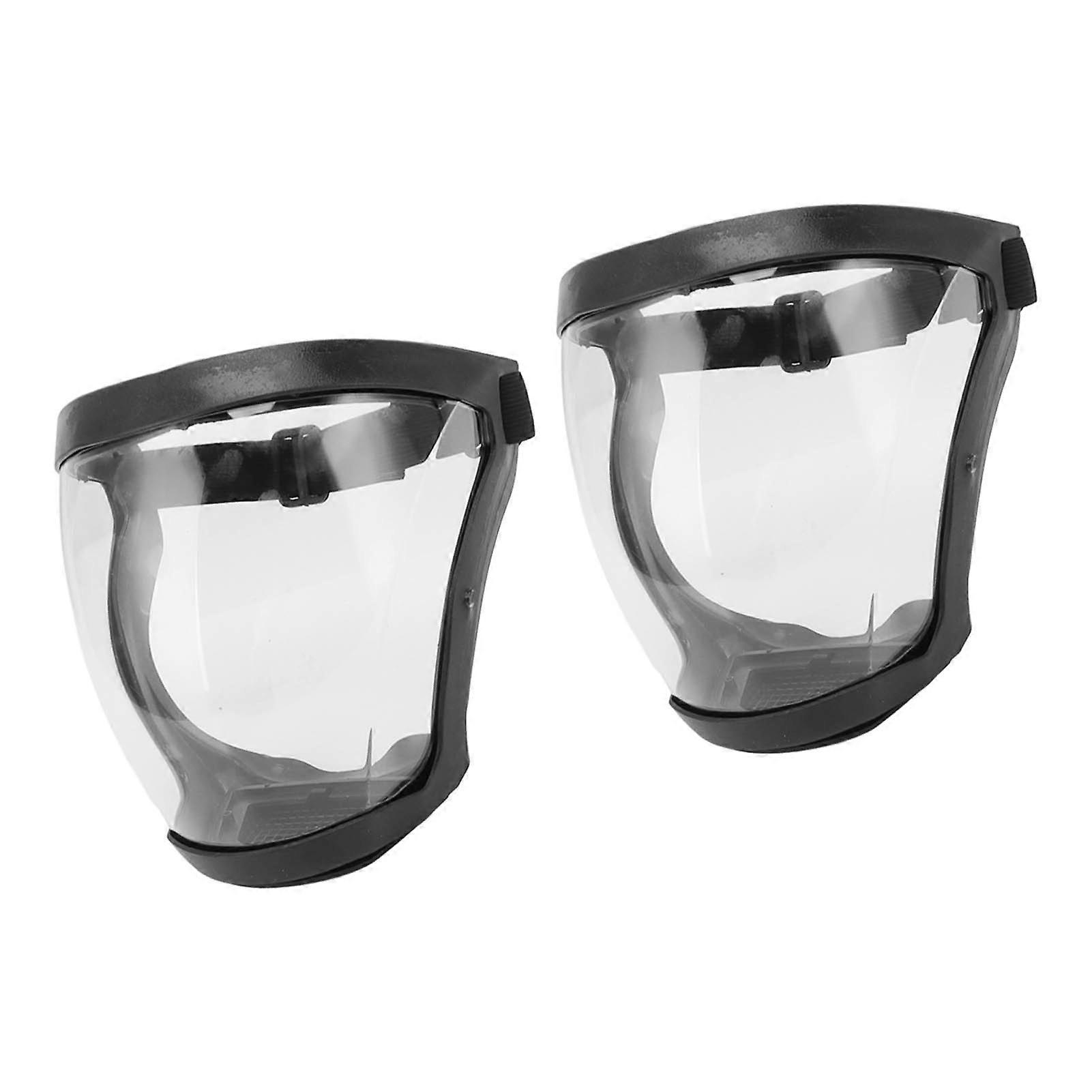 2 件防护面罩防尘安全松紧带可重复使用面罩带过滤化妆棉透明成人黑白