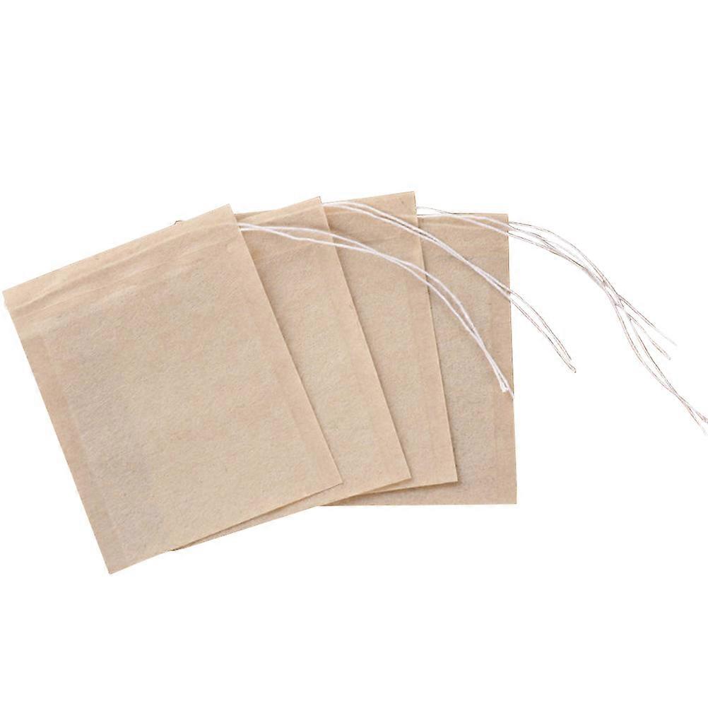 Beige Drawstring Tea Filter Bags Made of Paper for Kitchen Use Disposable with Excellent Filtering Effect 6x8cm