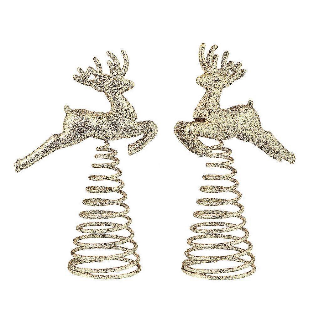 Christmas Tree Hanging Tree Toppers for Decoration Use 2Pcs Golden Pendant