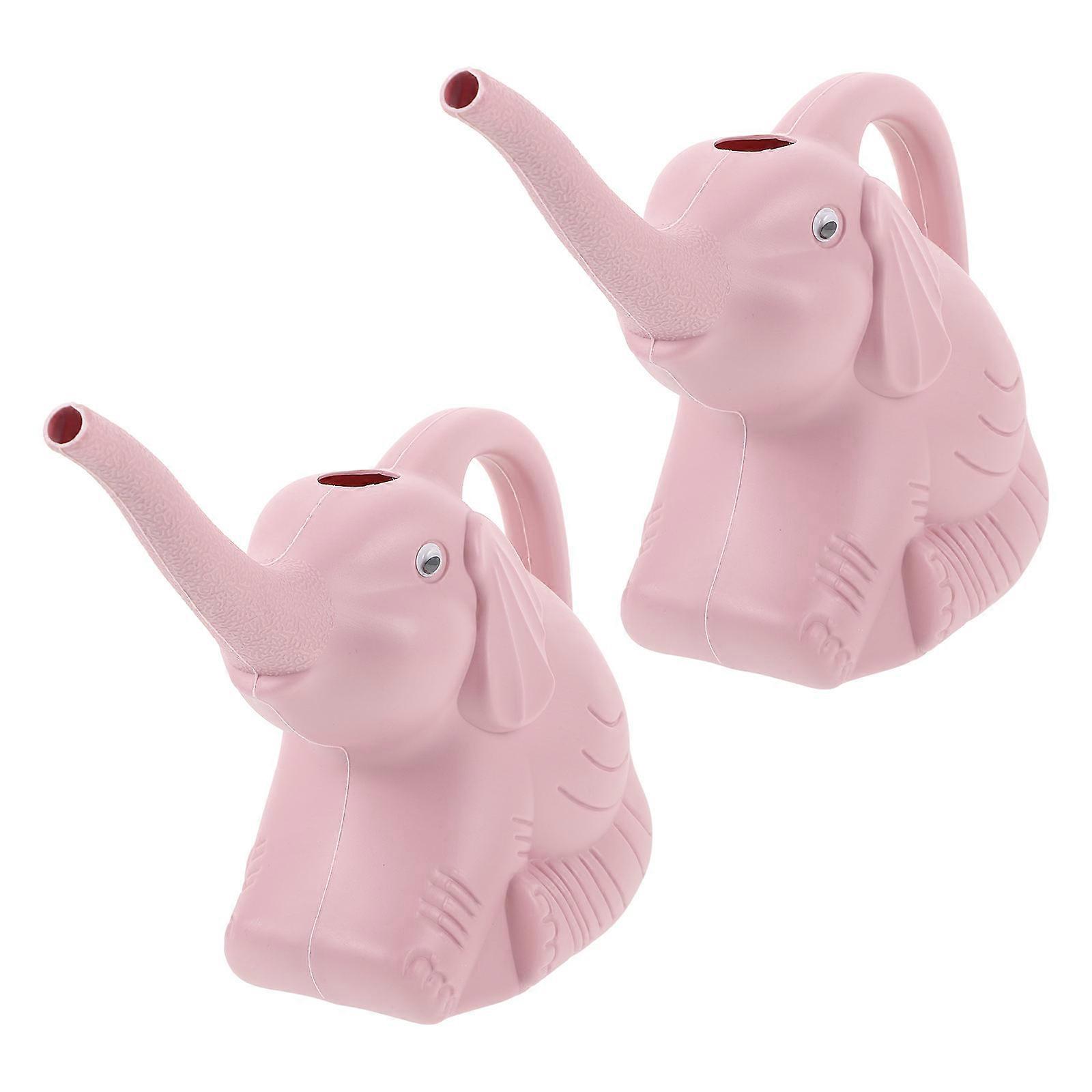 Unique Watering Can 2Pcs Plastic Watering Pot Designed For Indoor Houseplant Use And Outdoor Garden Watering Pink Color