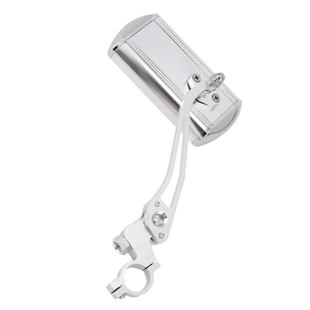Aluminum Alloy Bike Mirror Adjustable Silver Handlebar End Mirror for Mountain and Road Bikes with Wide Field of View