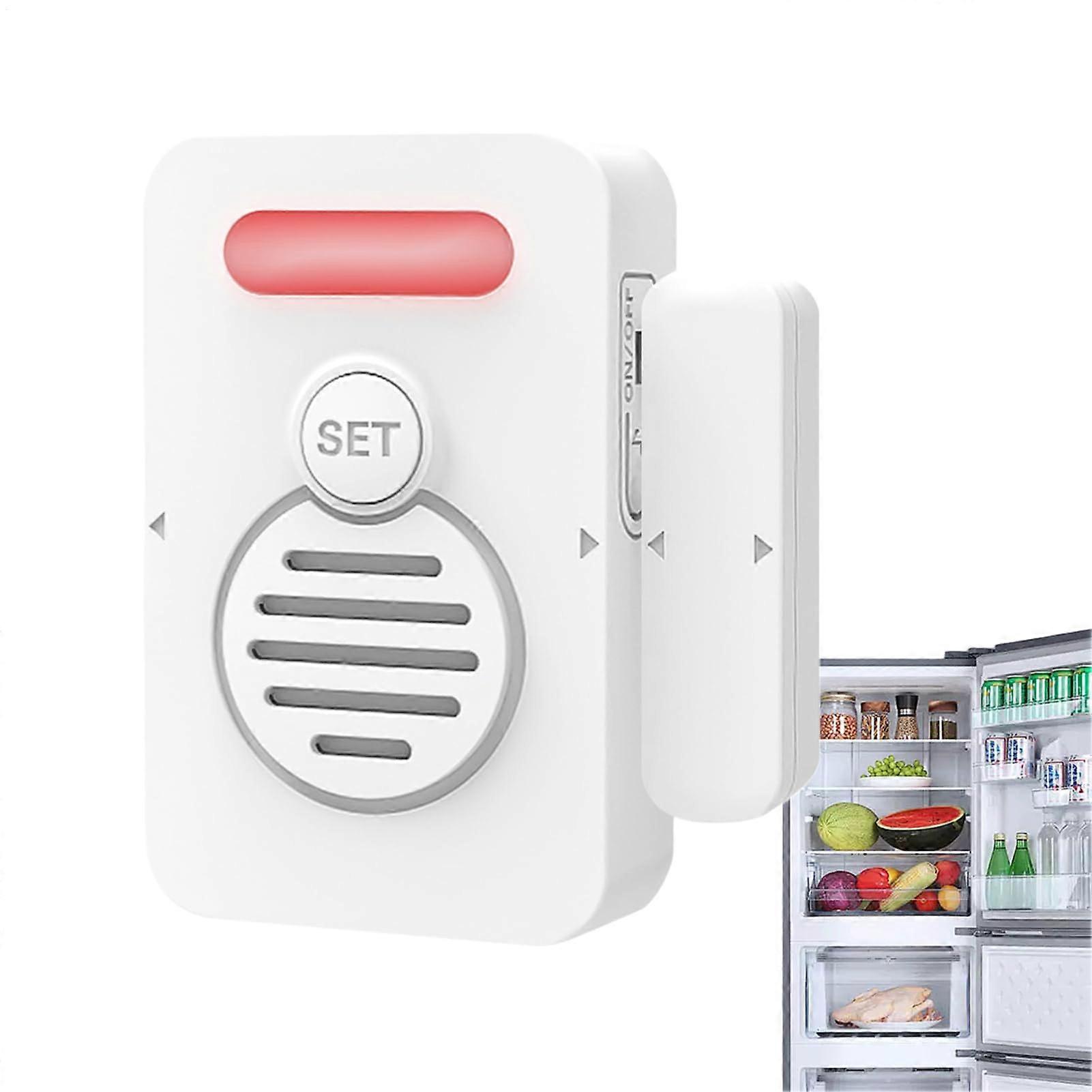 Refrigerator Alarm Window Ajar Alarm with Adjustable Voice Reminders, Door Reminder and Voice Alarm When Left Open for Home, Business.