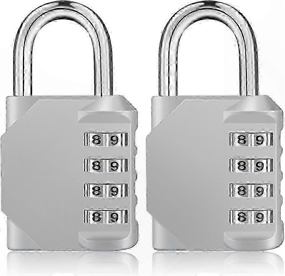 Durable Silver Combination Lock for Gym, School, and Outdoor Use (2-Pack)