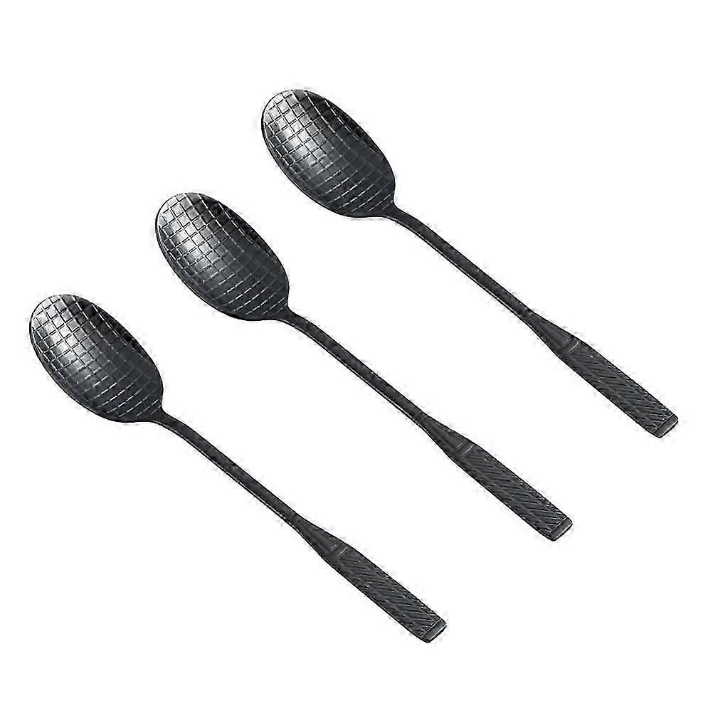 3stk rustfrit stål isskeer tennisketcherform kaffeske Creative Stirrer service (sort)