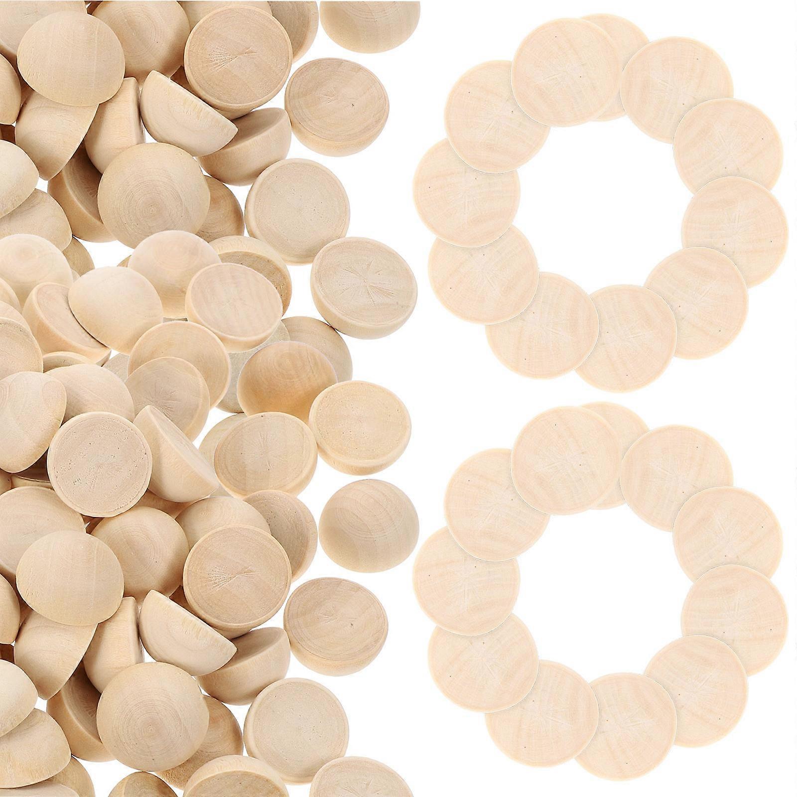 Light Yellow Plastic Half Craft Beads for Jewelry Making 100pcs