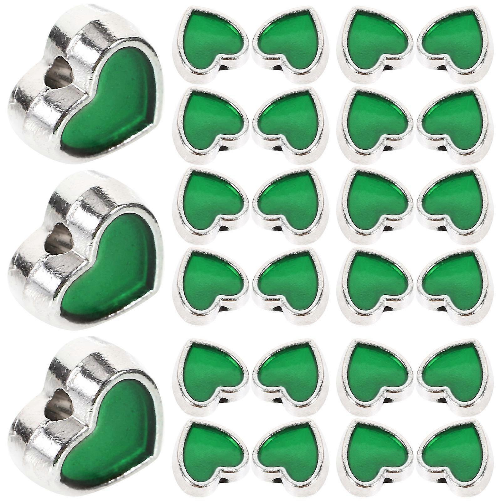 Blue Alloy Beads for Jewelry Making Craft Supplies Durable Heart Spacer Beads 100pcs
