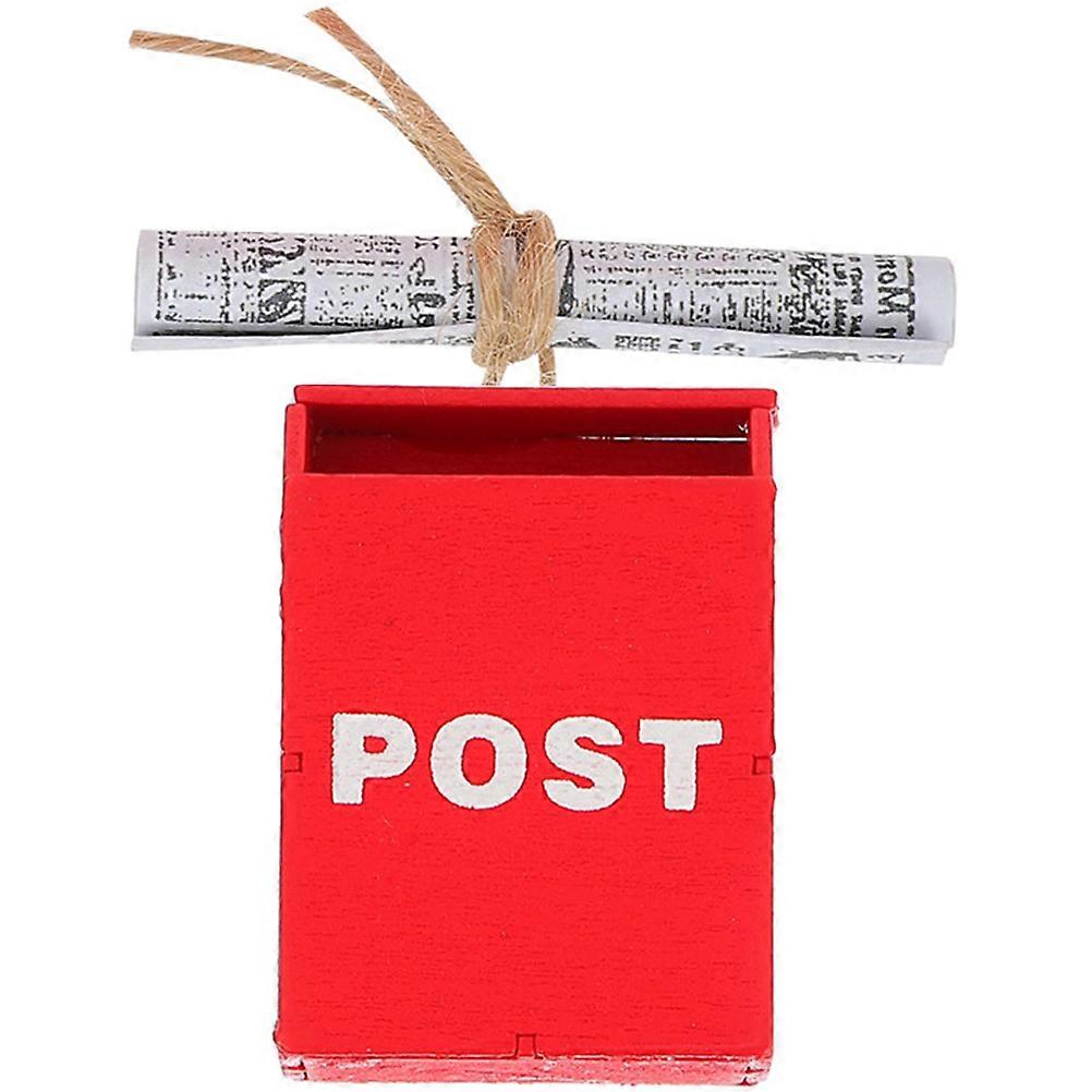1 Set of Mini Mailbox Newspaper Set Miniature Furnitures Doll House Mini Furniture Accessories
