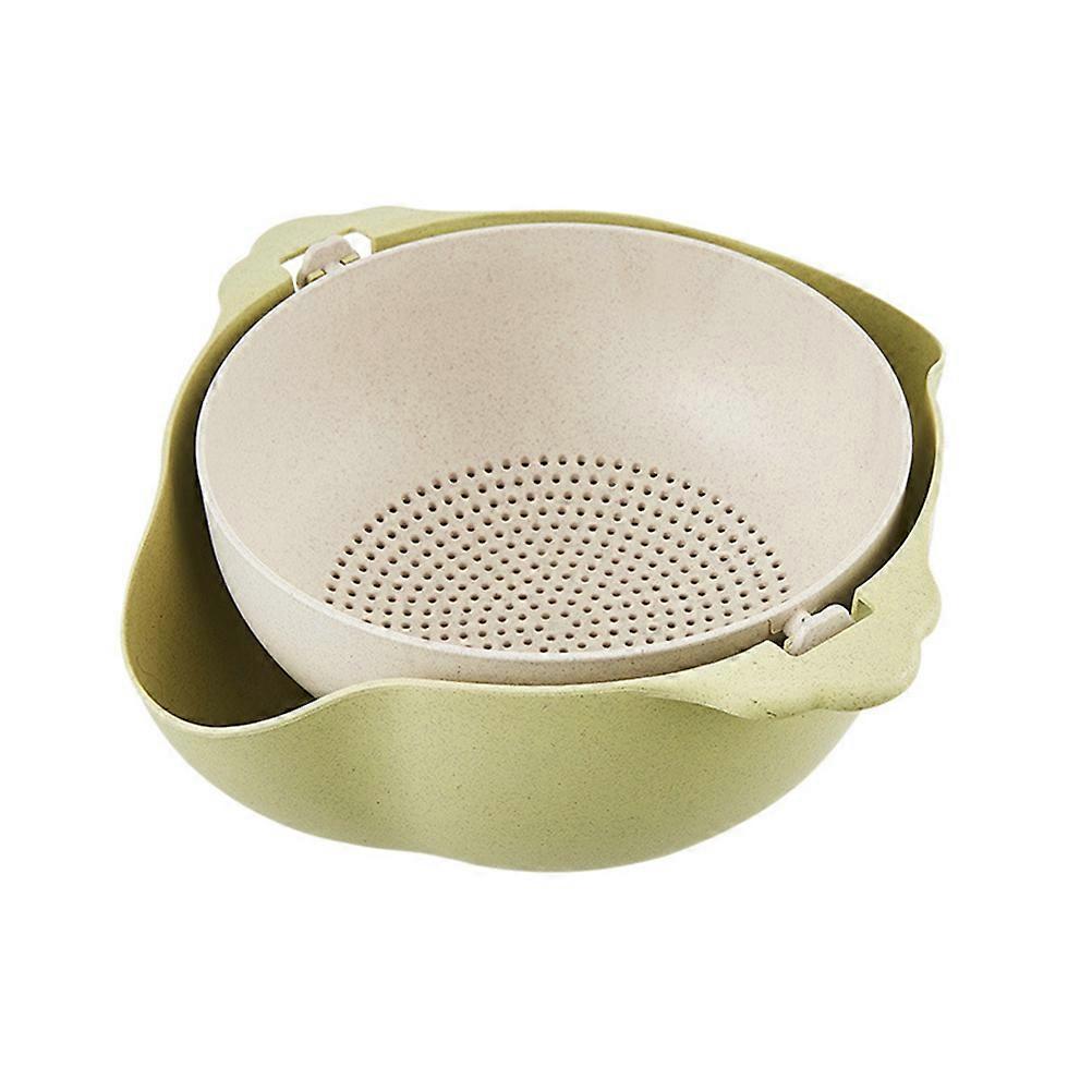 Food Drain Basket Multi-Functional Kitchen Tool Ideal For Housewives 24.5x23.5x10.5cm Green 1Pack