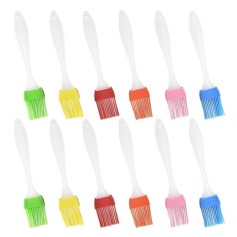 12Pcs Silicone Basting Brushes For Cooking Heat Resistant Kitchen Utensil Frosted Handle Perfect For Home And Professional Users
