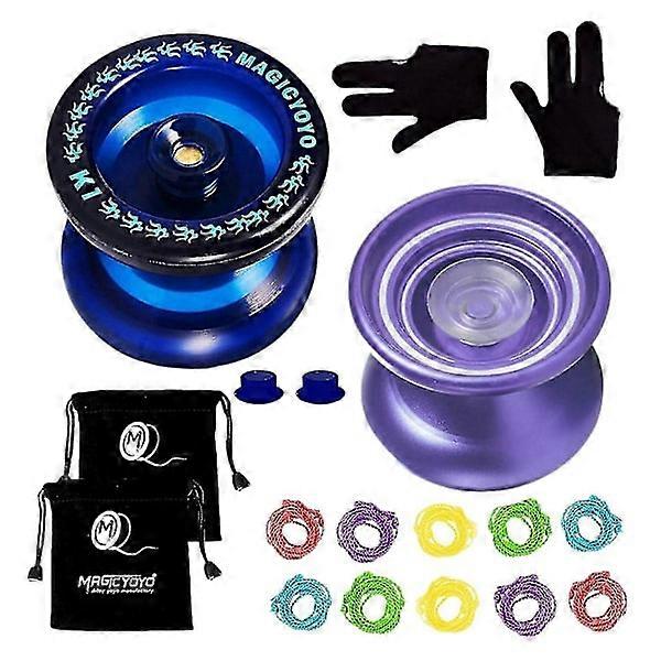 K1 Blue+k7 Purple Responsive Kid Friendly Yoyo for Beginner Durable ABS Yoyoalloy Responsive Alloy Yoyo With
