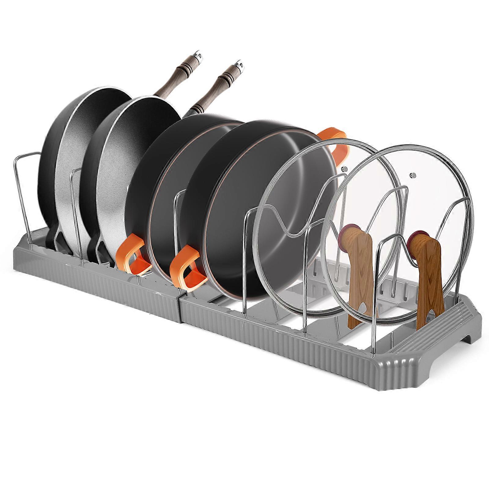 Functional Kitchen Countertop Extendable Dish Rack - Gray