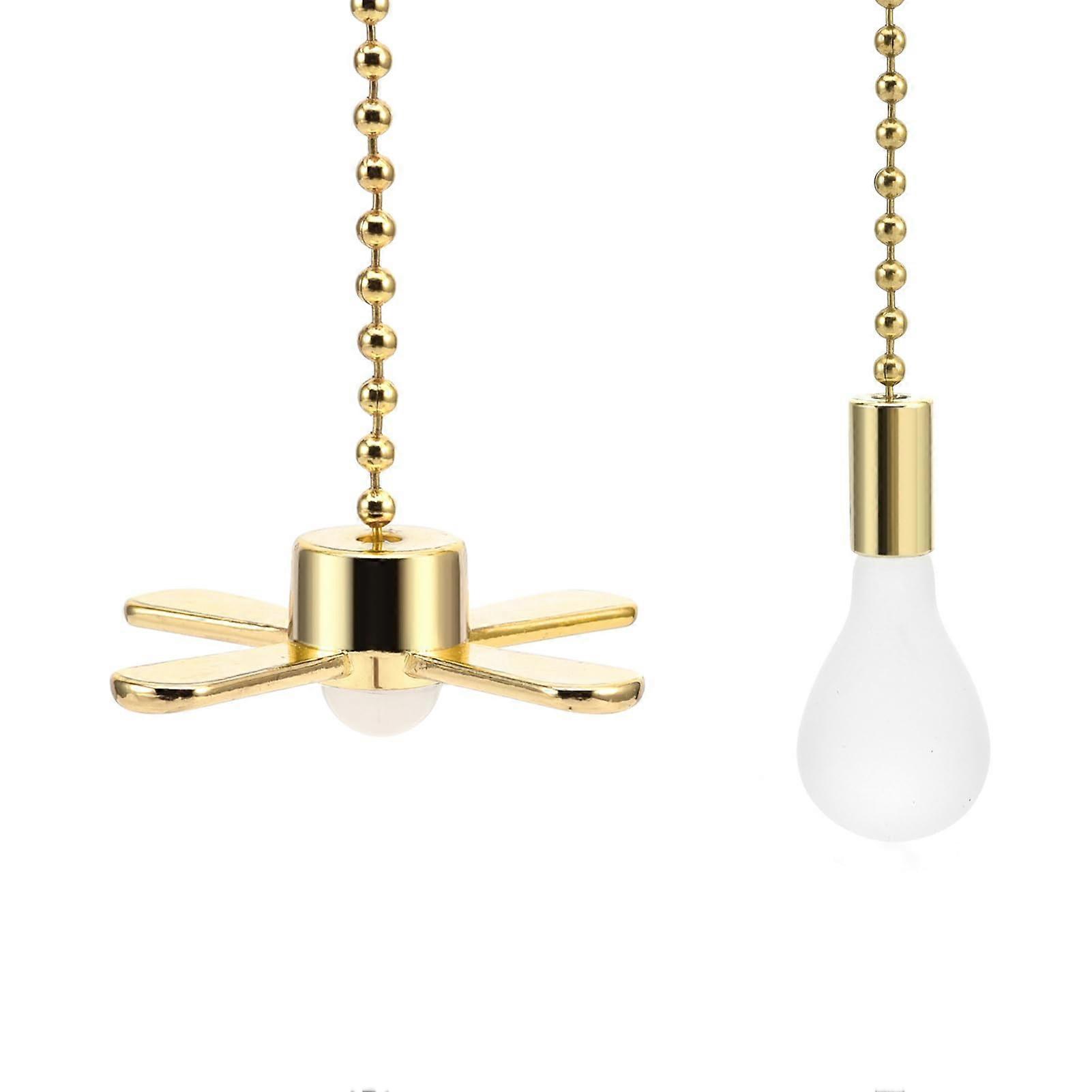 Extension of the fan chain in sweet and light bulb shape, chain extension for ceiling fans, pull chain for ceiling fans made of metal, golden.