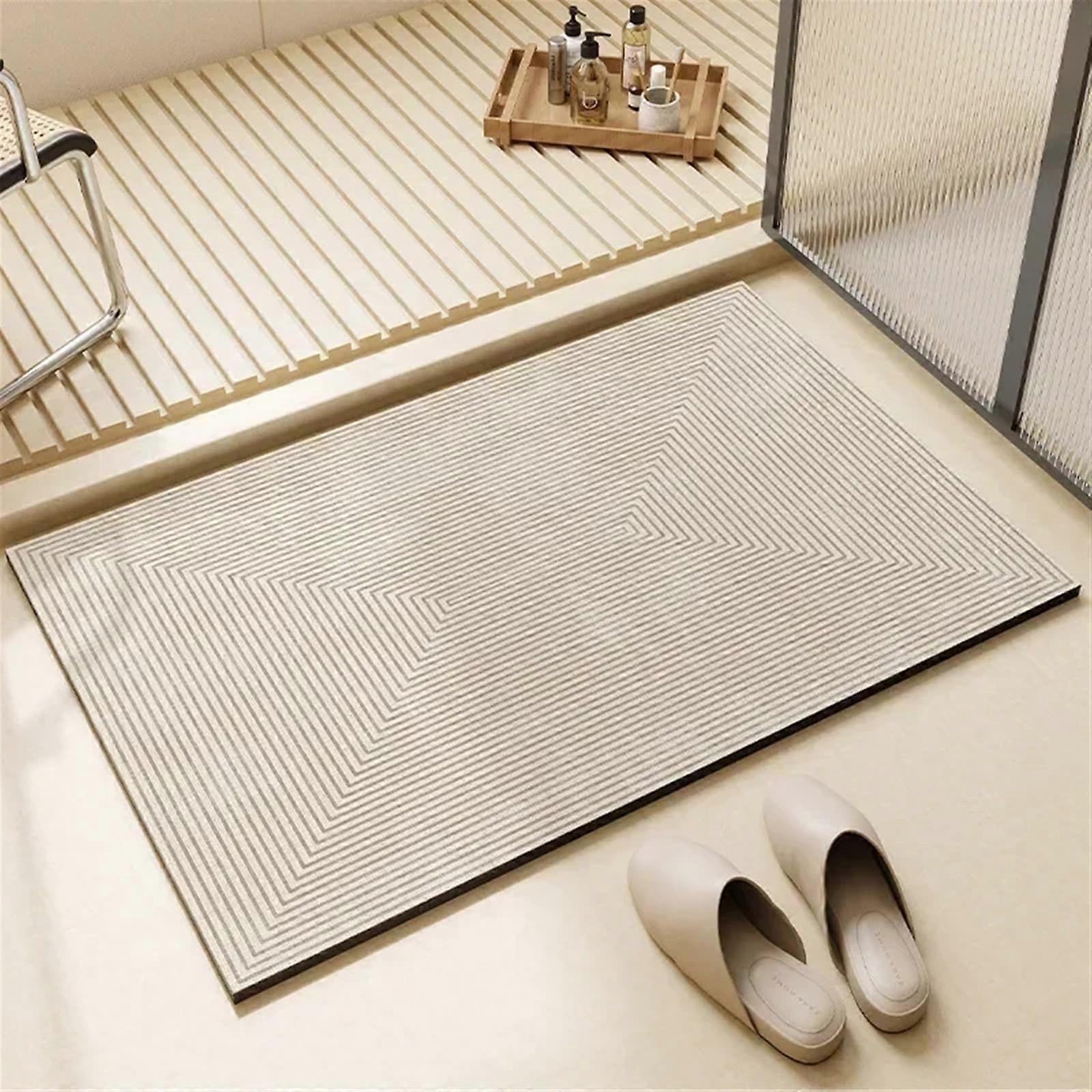 Non-Slip Bath Mat 50 X 80cm, Quick-Drying Bathroom Rug, Super Absorbent Shower Mat, Nordic Style Floor Carpet