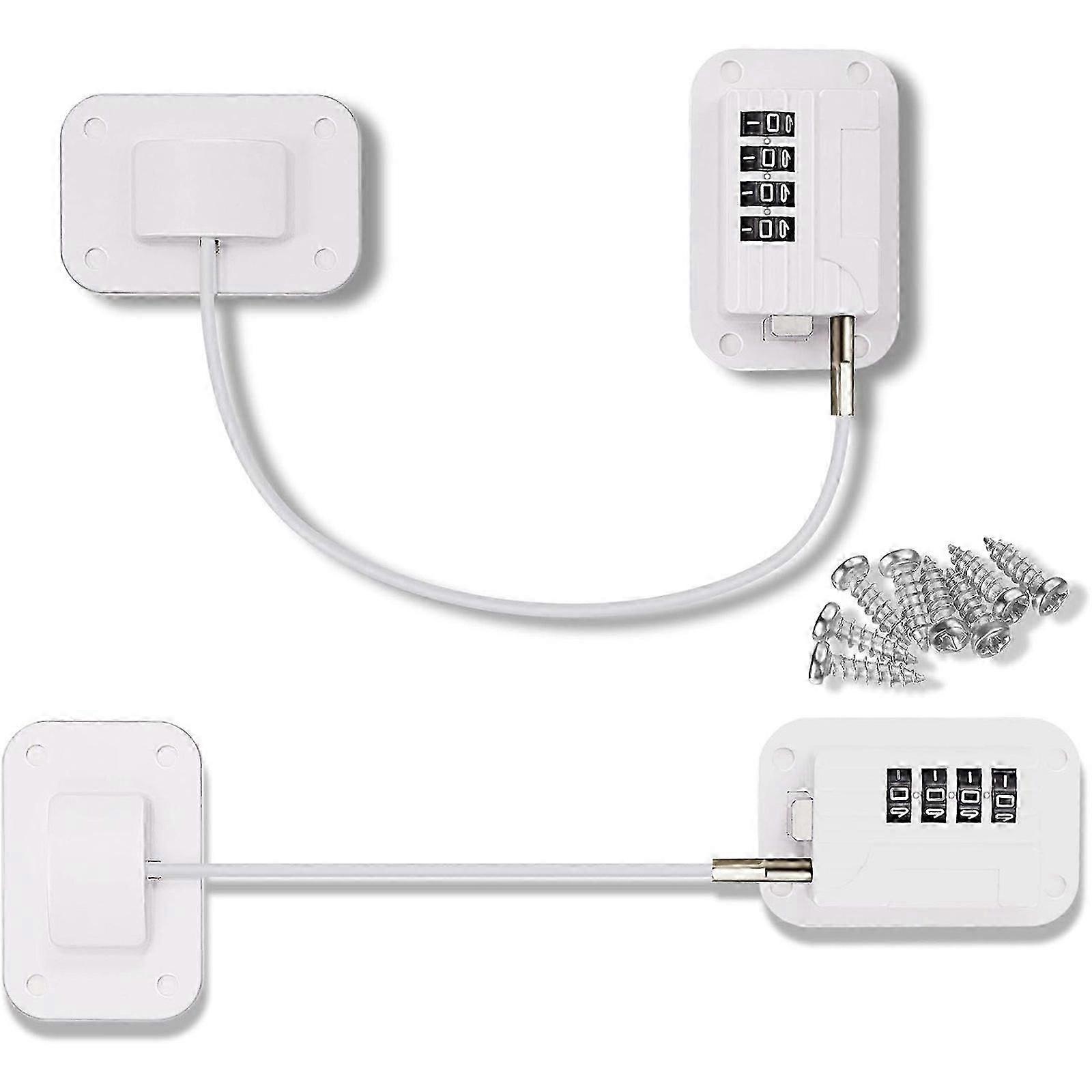 Refrigerator Fridge Freezer Door Lock with Password, Cabinet Lock with Code for Child Safety Doors-No Tools Need or Drill