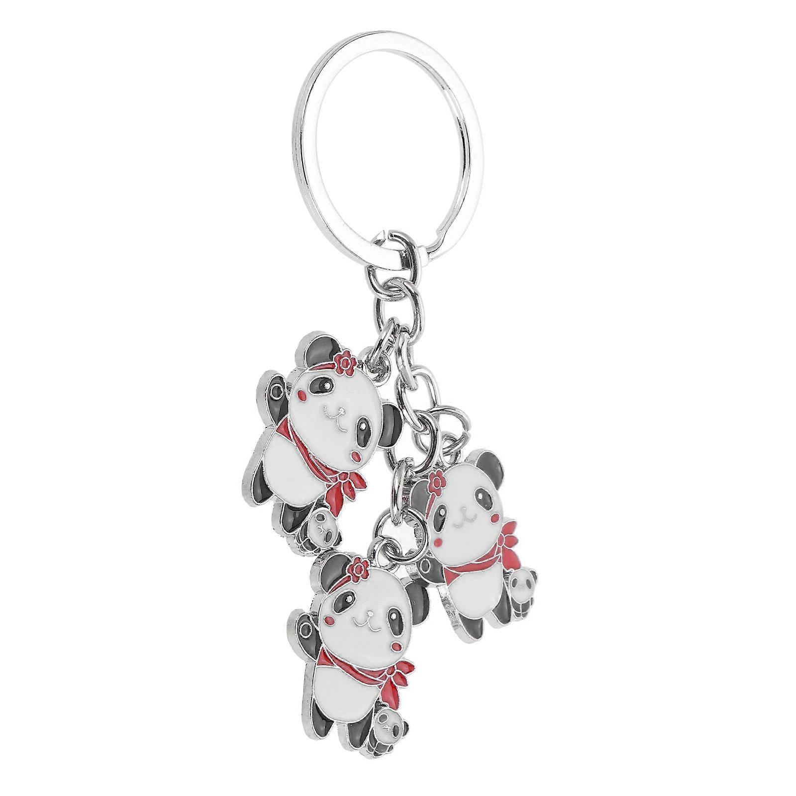 Bear Panda Keychain Alloy Key Chain for Hanging Keys Cute Accessory