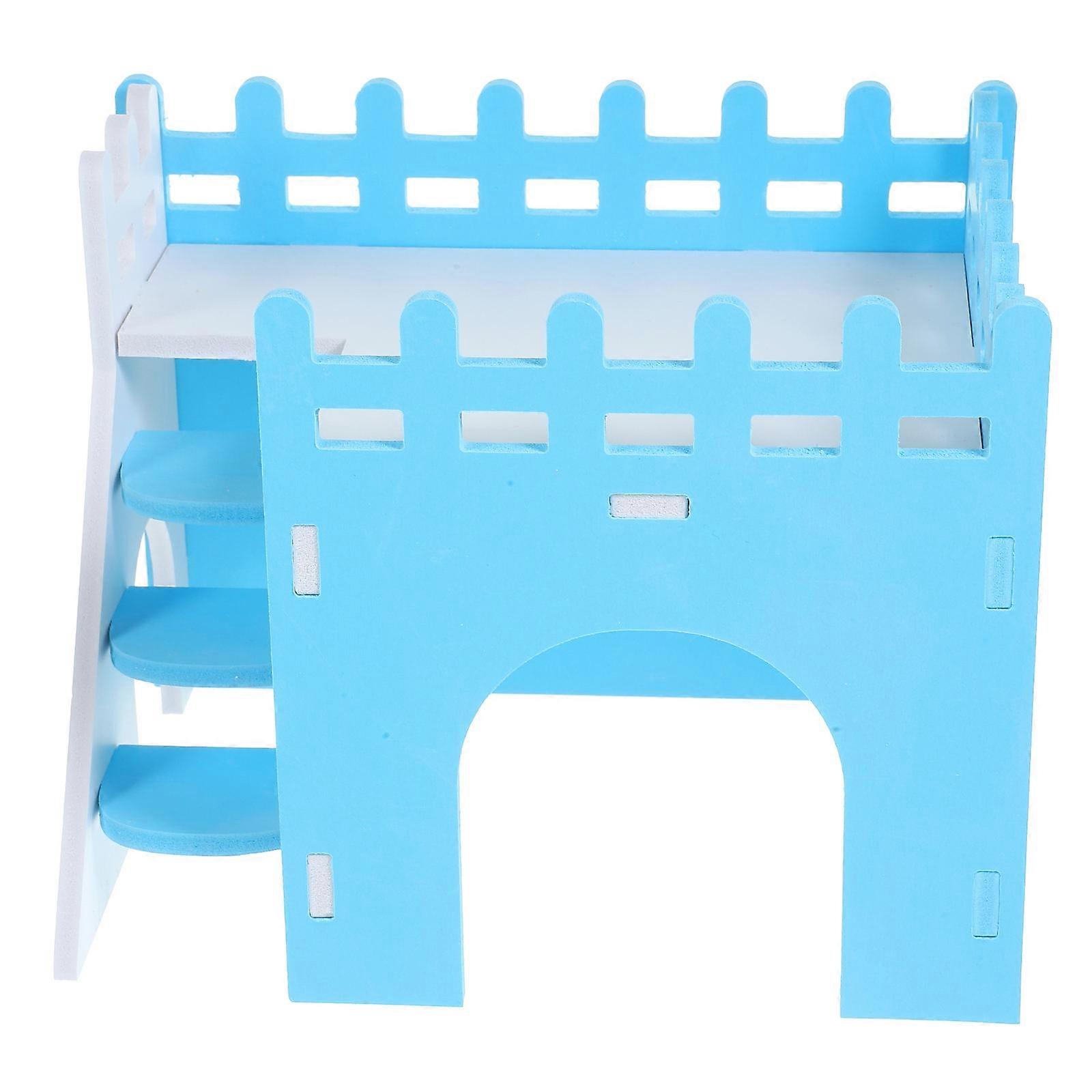 Sky-blue Hamster Hideout House Durable PVC Material with Ladder for Hamster 1 Set
