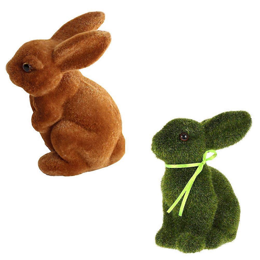 Rabbit Garden Decorations Miniatures Home And Garden Decor Assorted Color Weather-Resistant 2 Pcs