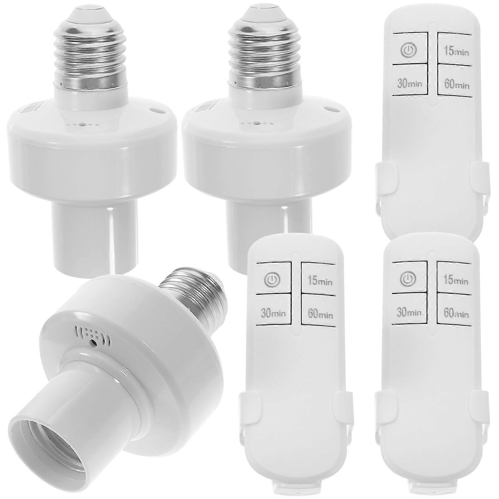 3pcs Wireless Remote Control Light Socket Set with Timer Function for Home Lighting Automation and Convenient Control