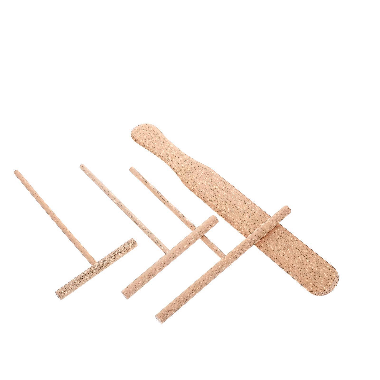 Wooden Crepe Spreader & Spatula Kit – Lightweight, Easy to Clean Kitchen Tools for Cooking Pancakes, Eggs, and More