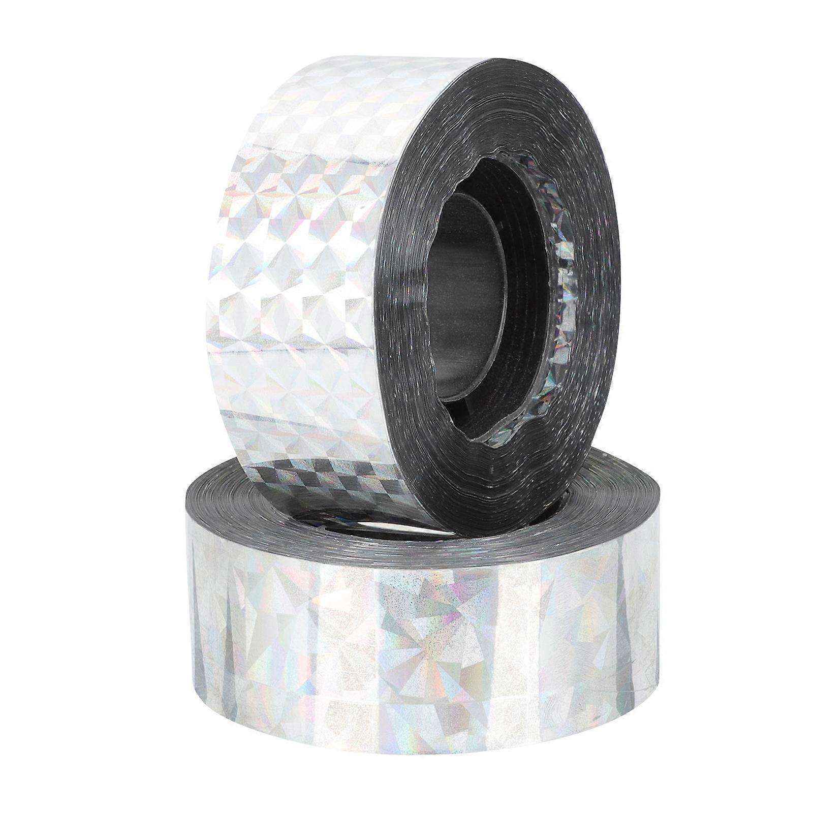 Bird Scaring Tape 2 Rolls Deterrent Ribbon Outdoor Use Double Sided Design For Farmers