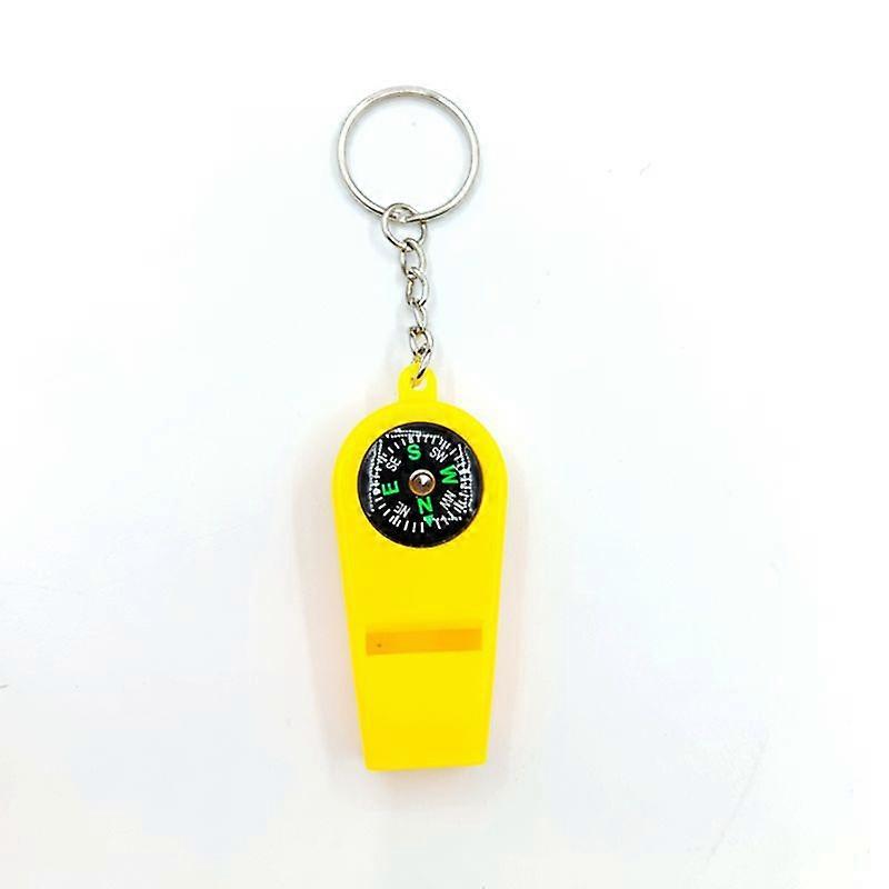 Compass and magnifier in one, with a whistle, small and portable, none, outdoor survival supplies