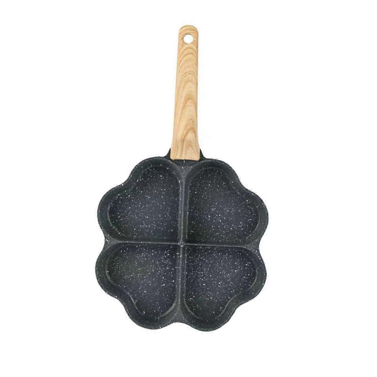 Egg Frying Pan NonStick Skillet Pan for Egg Poaching Wooden Handle Kitchen Pancake WearResistant