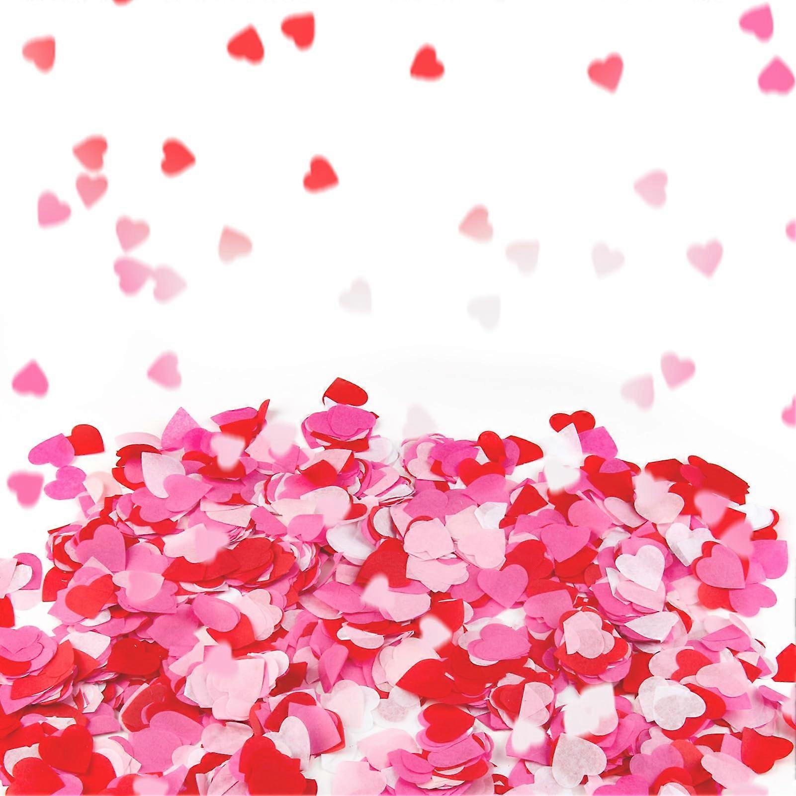 3000Pcs Heart Shaped Tissue Paper Confetti for Weddings, Valentines, Thanksgiving, Eco-friendly Biodegradable Table Decor 30g
