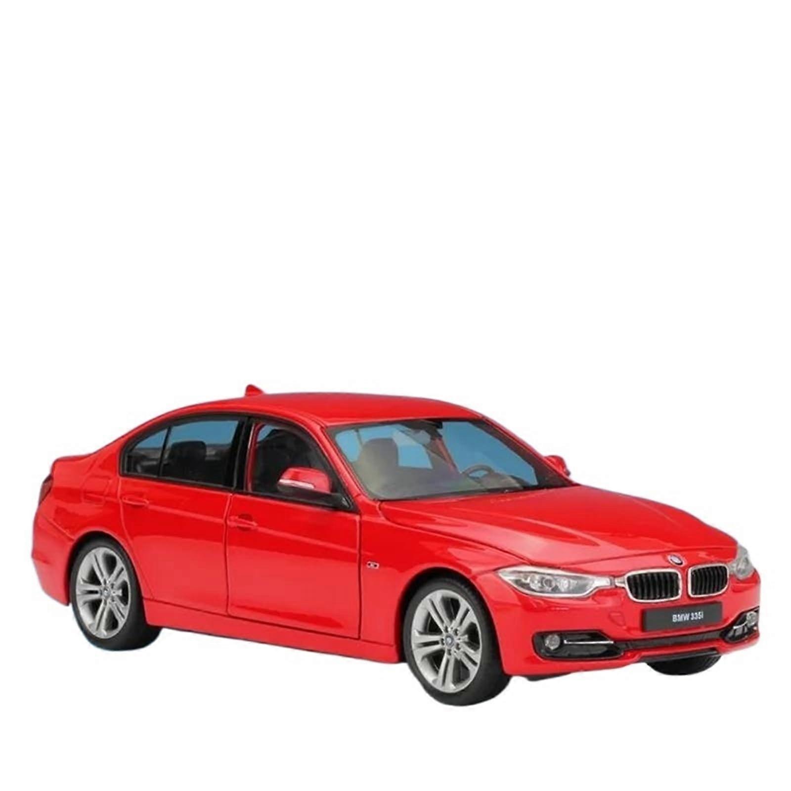 Diecast 1:24 Scale Alloy Car Model for BMW 3 Series 335i with Opening Doors, Display Ornaments, Decorative (Red)