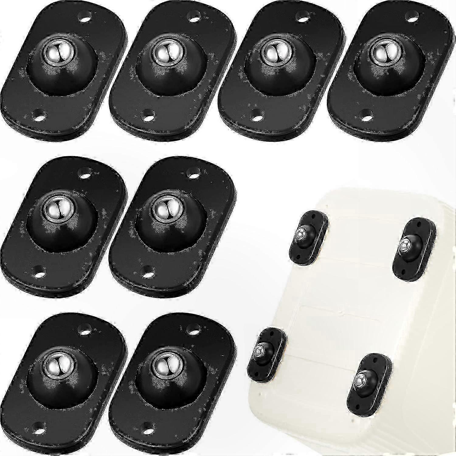 8 Pcs Self Adhesive Caster Wheels 360 Degree Rotation Mini Swivel Wheels for Storage Box Furniture