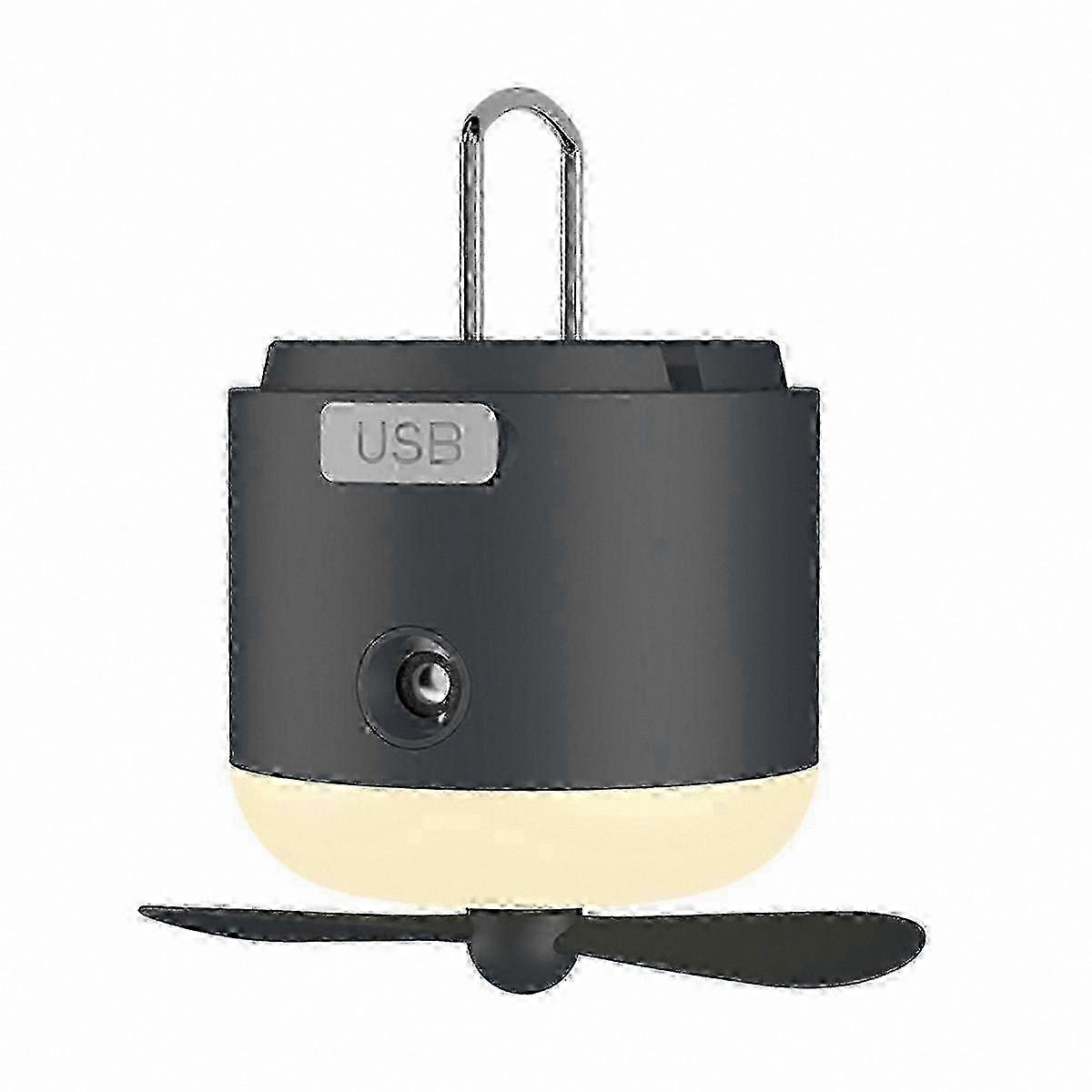 Portable Mini USB Camping Fan with LED Light and Remote Control for Tent Hanging Ceiling Use hwy