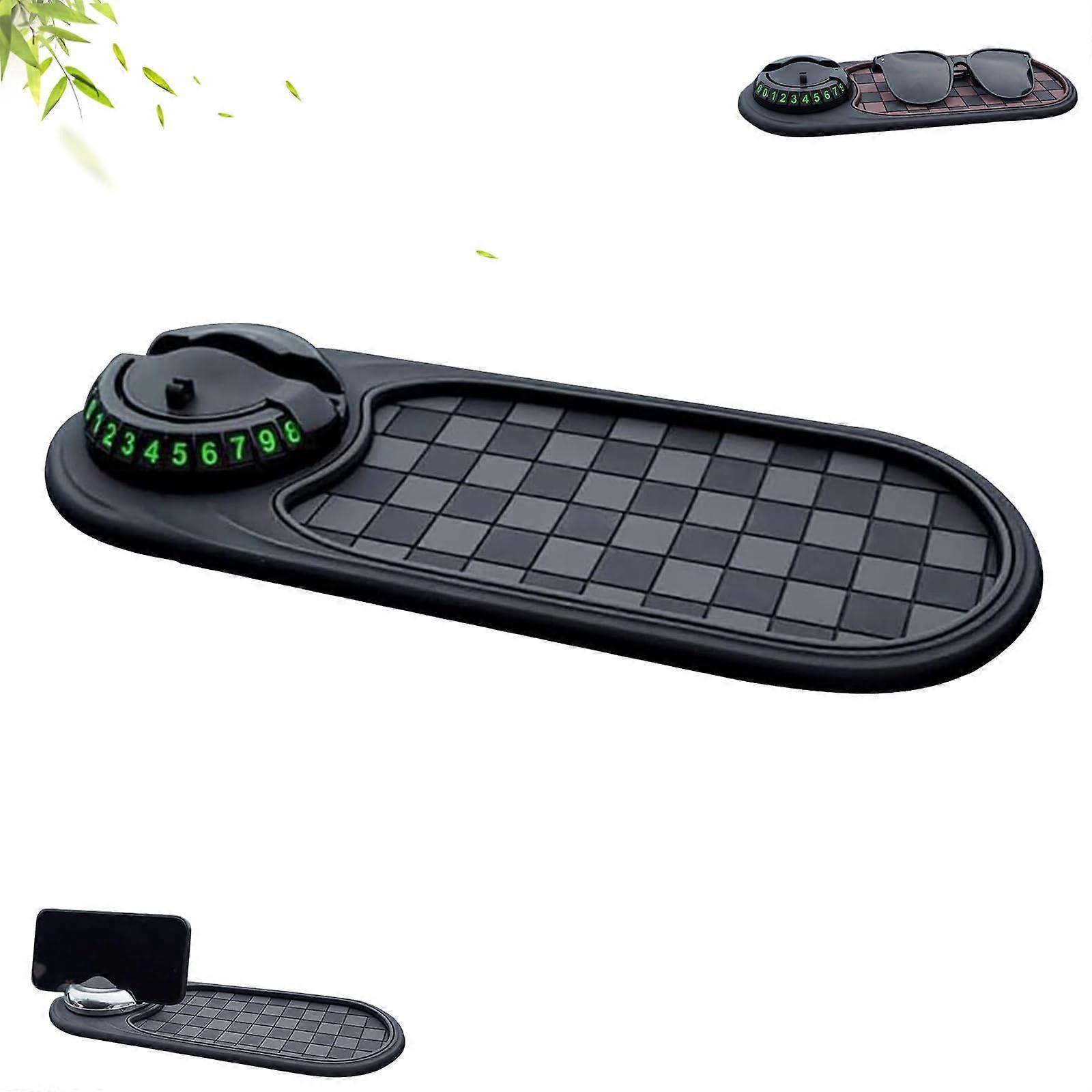 Multifunction Car Anti-Slip Mat Phone Holder, 360° Rotating Auto Phone Holder for Dashboard, Universal Compatibility