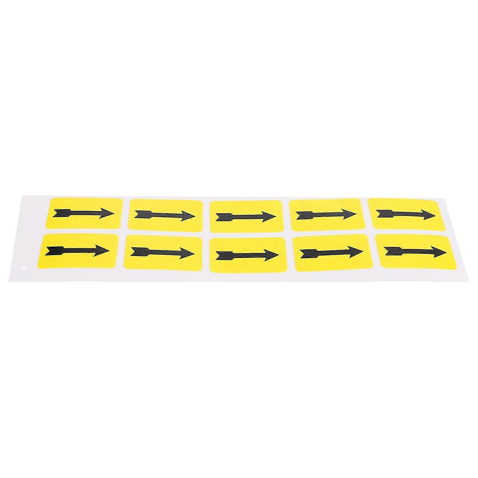 Arrow Caution Stickers for Warning 10Pcs Easy to Stick Black Pet