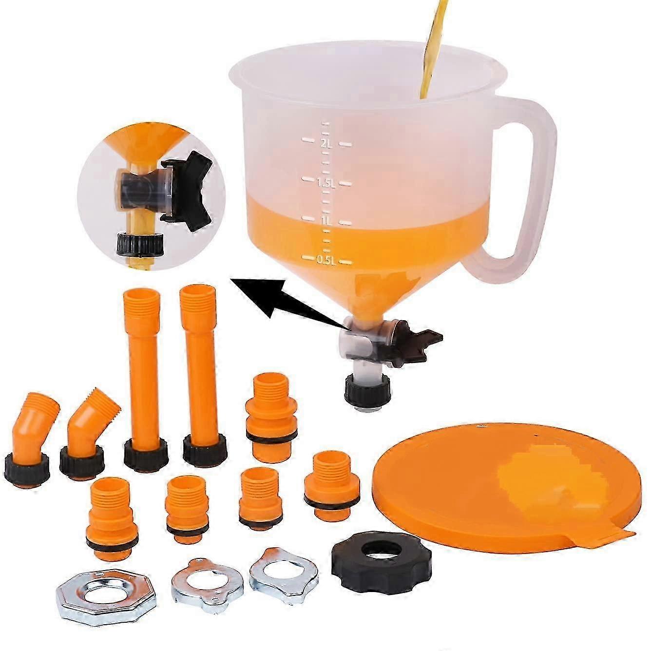 No-Spill Coolant Funnel Kit with Valve Switch.