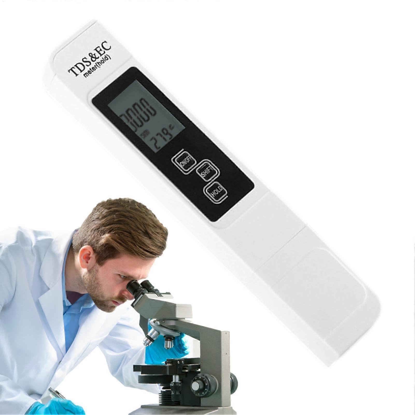 TDS Water Tester Digital TDS EC Temperature Meter For Accurate Readings, 09999 PPM, Portable Pool And Aquarium Use