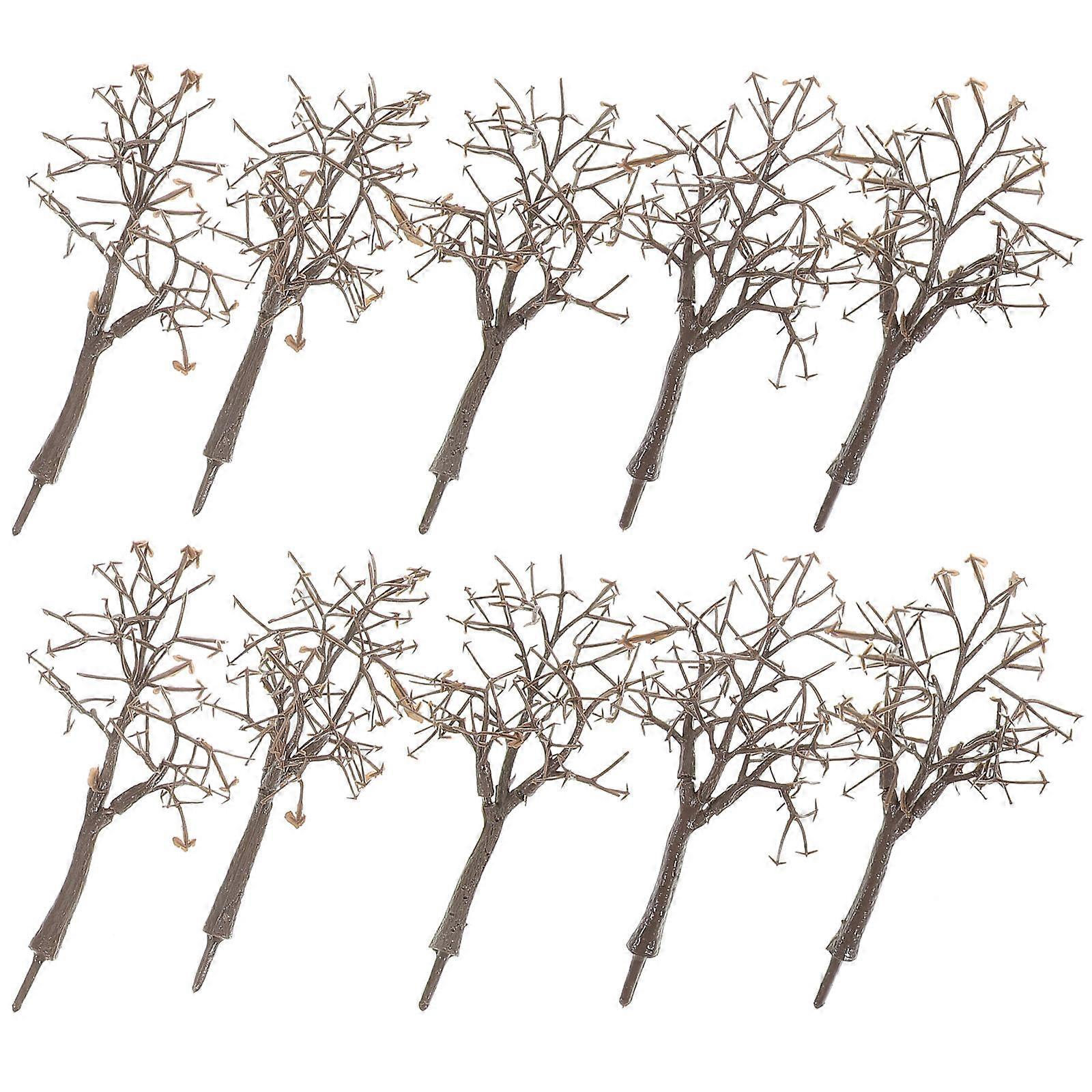 Sand Table Model Tree Coffee Plastic Model Tree Trunks for DIY Toy 10Pcs