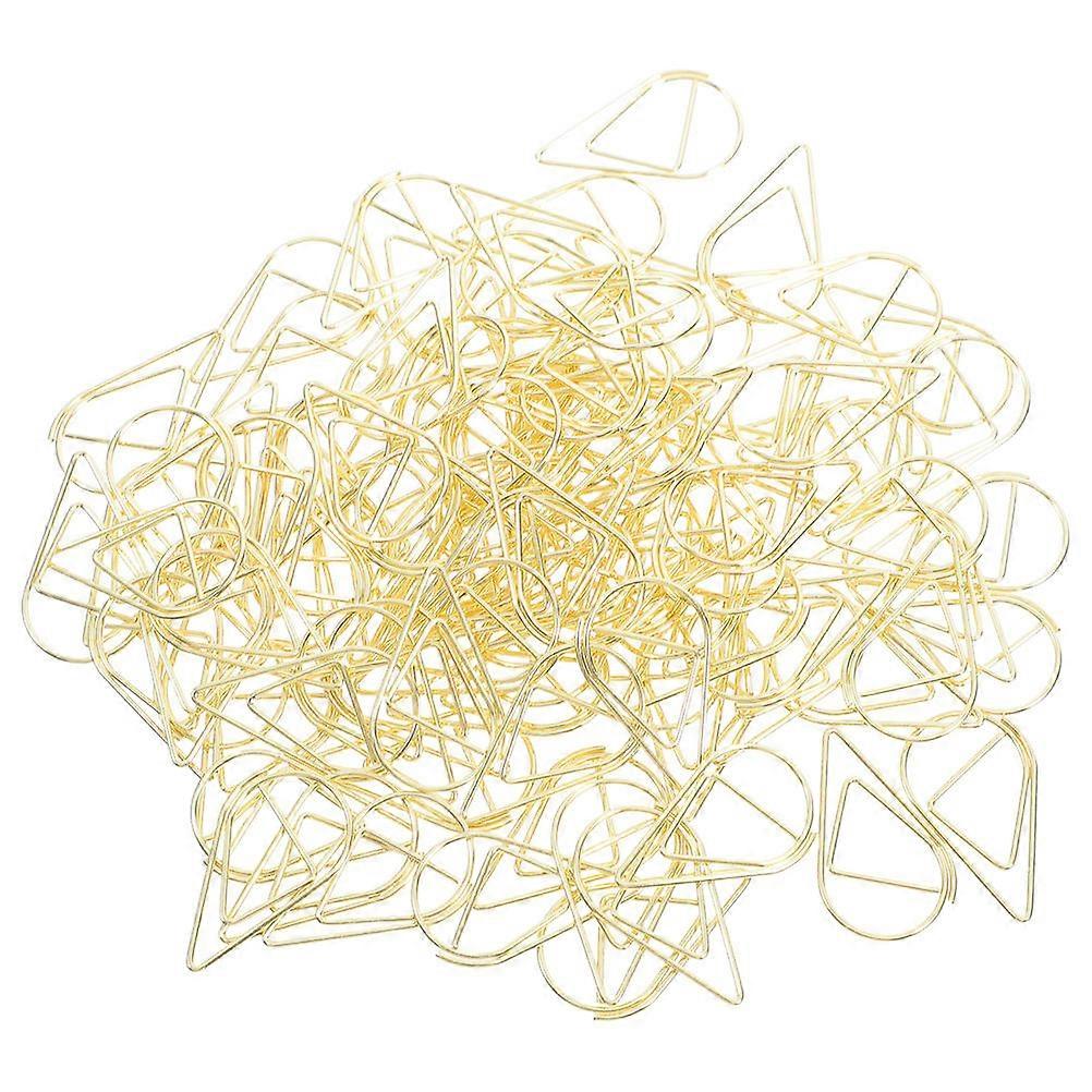 200pcs Small Golden Teardrop Paperclips, Mini Metal Clips with Gold Finish for Office, School, Home – Ideal for Documents, Photos, and Organization