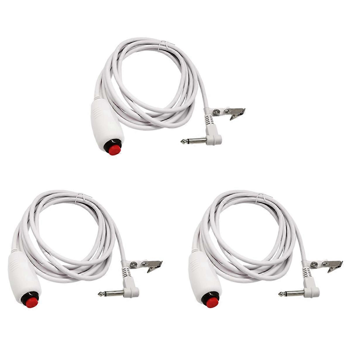 3X Nurse Call Cable 6.35mm Line Nurse Call Device Emergency Call Cable with Push Button Switch