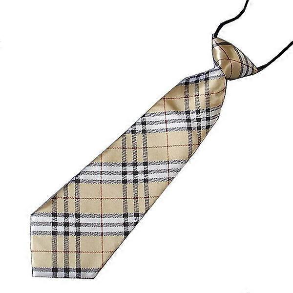 Tie for children beige/black checkered