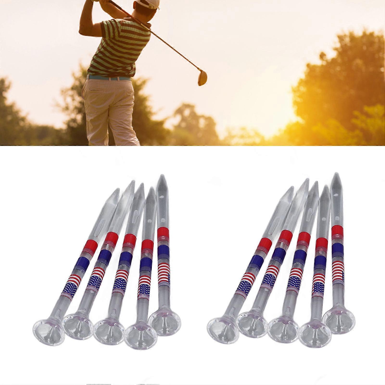 10Pcs Transparent Unbreakable Long Plastic Golf Tees with Holder