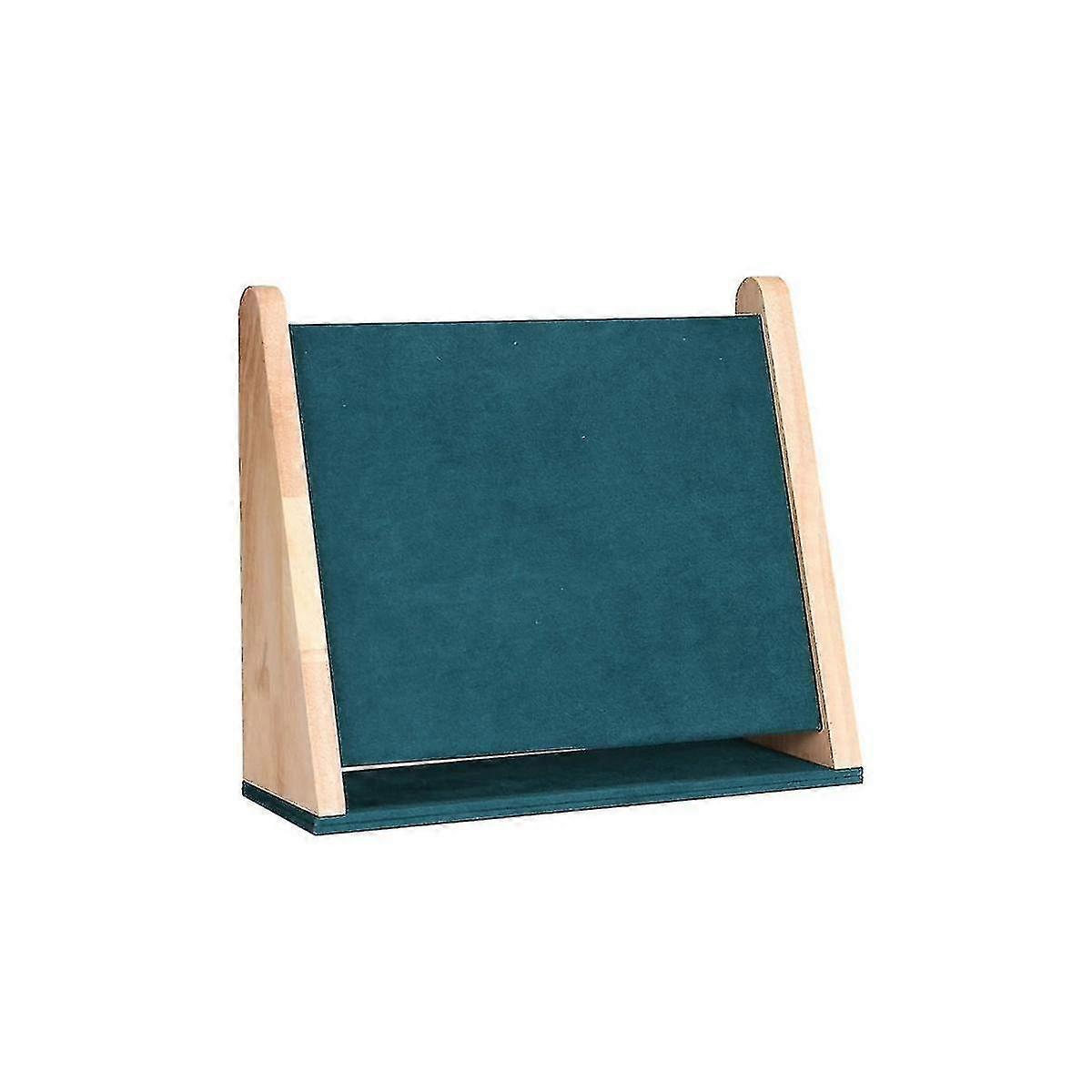 Wooden necklace display stand, dark green, 16 hooks for stable and space-saving