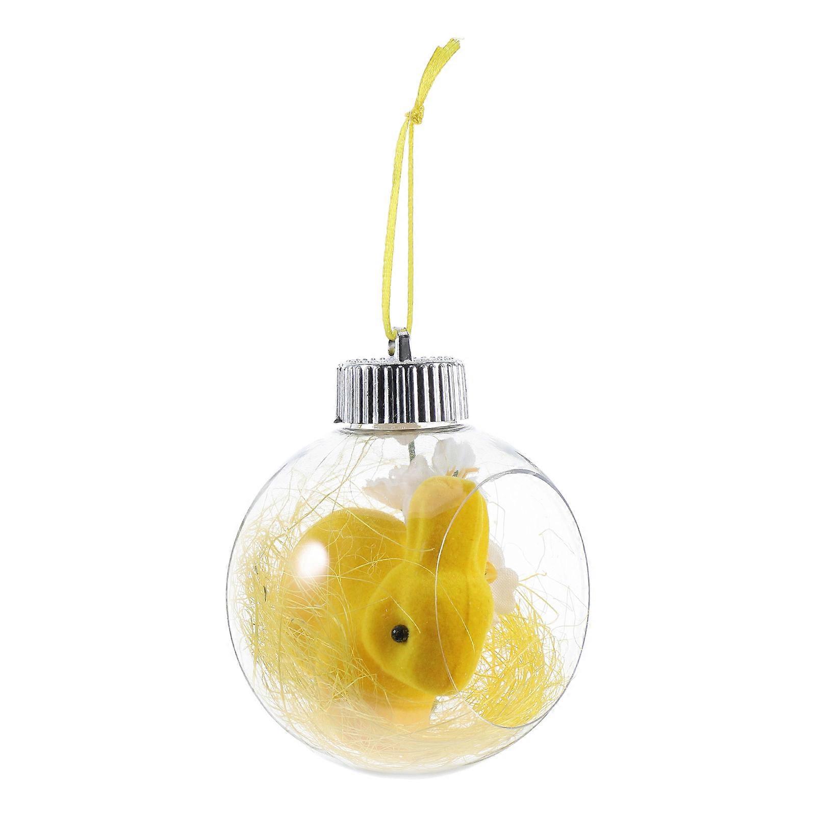 Easter Bunny Hanging Ornament with Transparent Acrylic Ball and Foam Design for Party Decorations