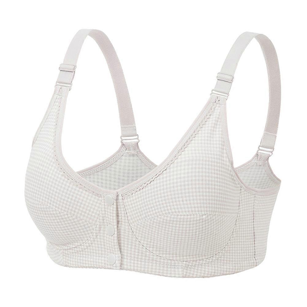White Cotton Nursing Bra for Breastfeeding Women with Comfortable Front 3 Button Design Adjustable Straps Size 95B