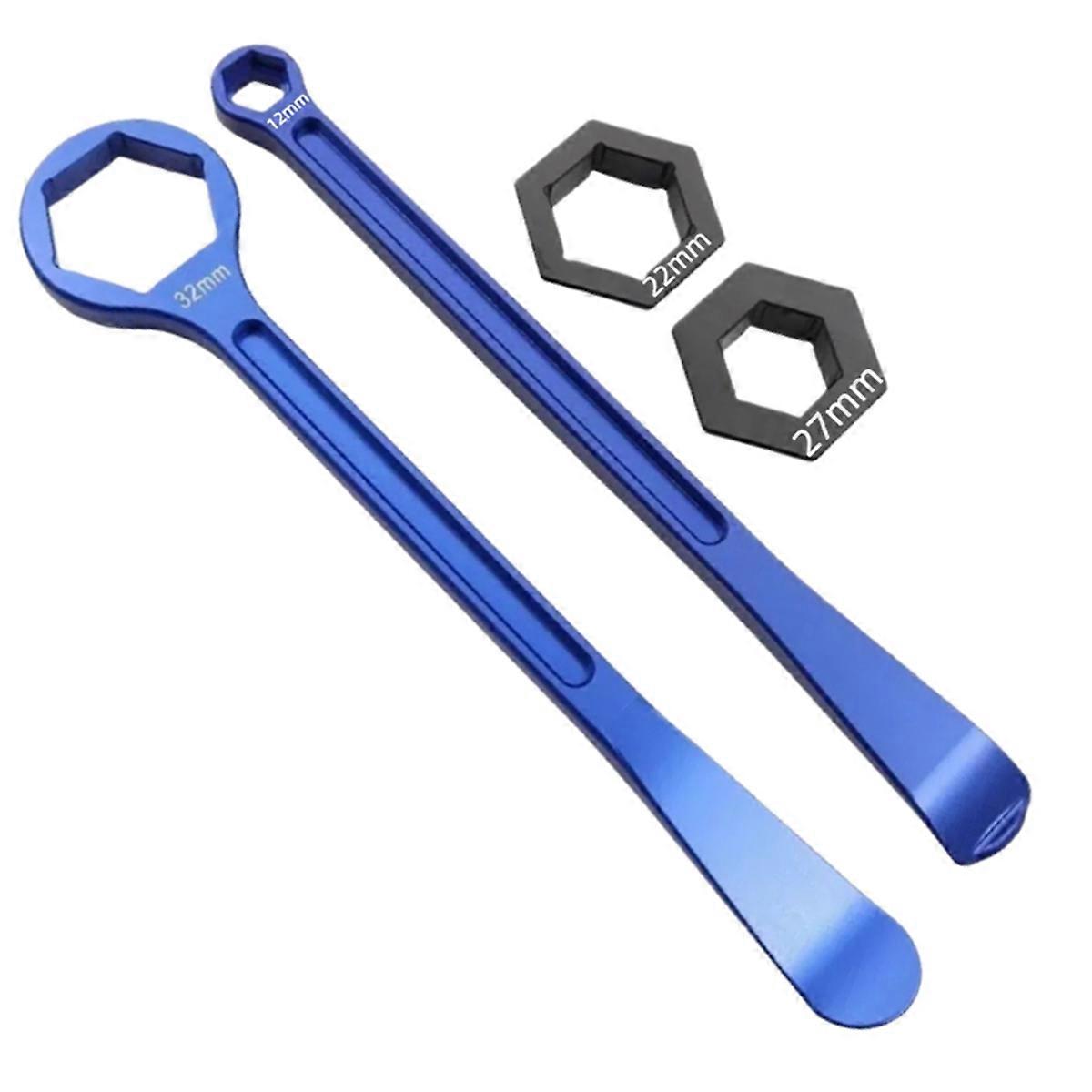 32/10/12/22/27mm Universal Motorcycle Tire Iron Set Combo Levers Set Tire Repair Tool Spanner Head Tire Change Blue