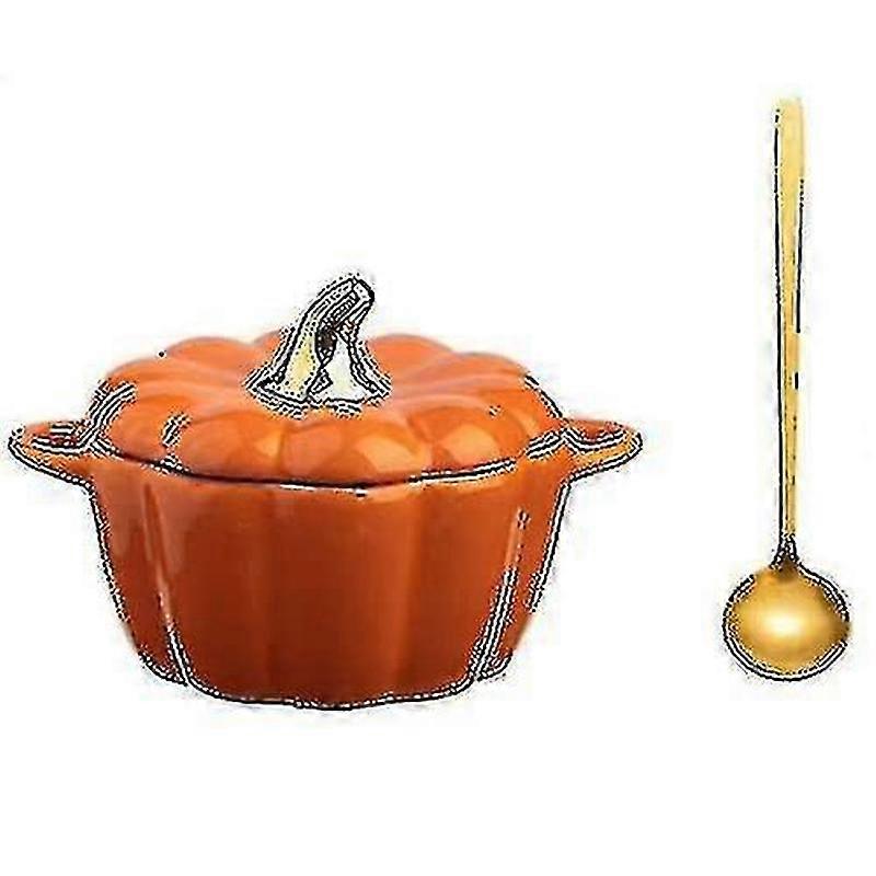 Nonstick Pumpkin Casserole With Lid and Spoon 20cm Versatile for All Stoves