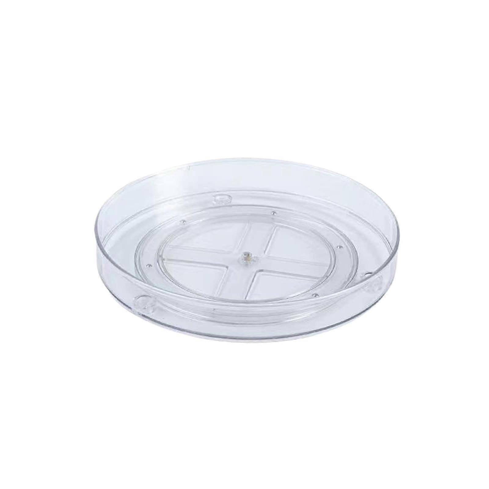 Rotating Cosmetic Storage Box ABS Material, 360 Degree Turntable, 2-Tier Makeup Organizer, White