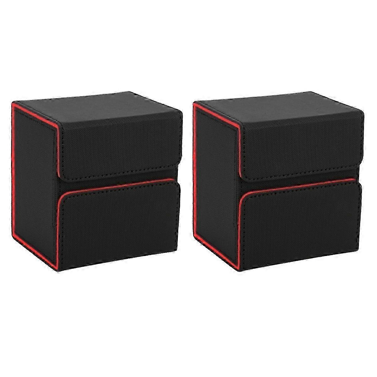 Tabletop Game & Card Protector Storage Box - Large Capacity, Black & Red