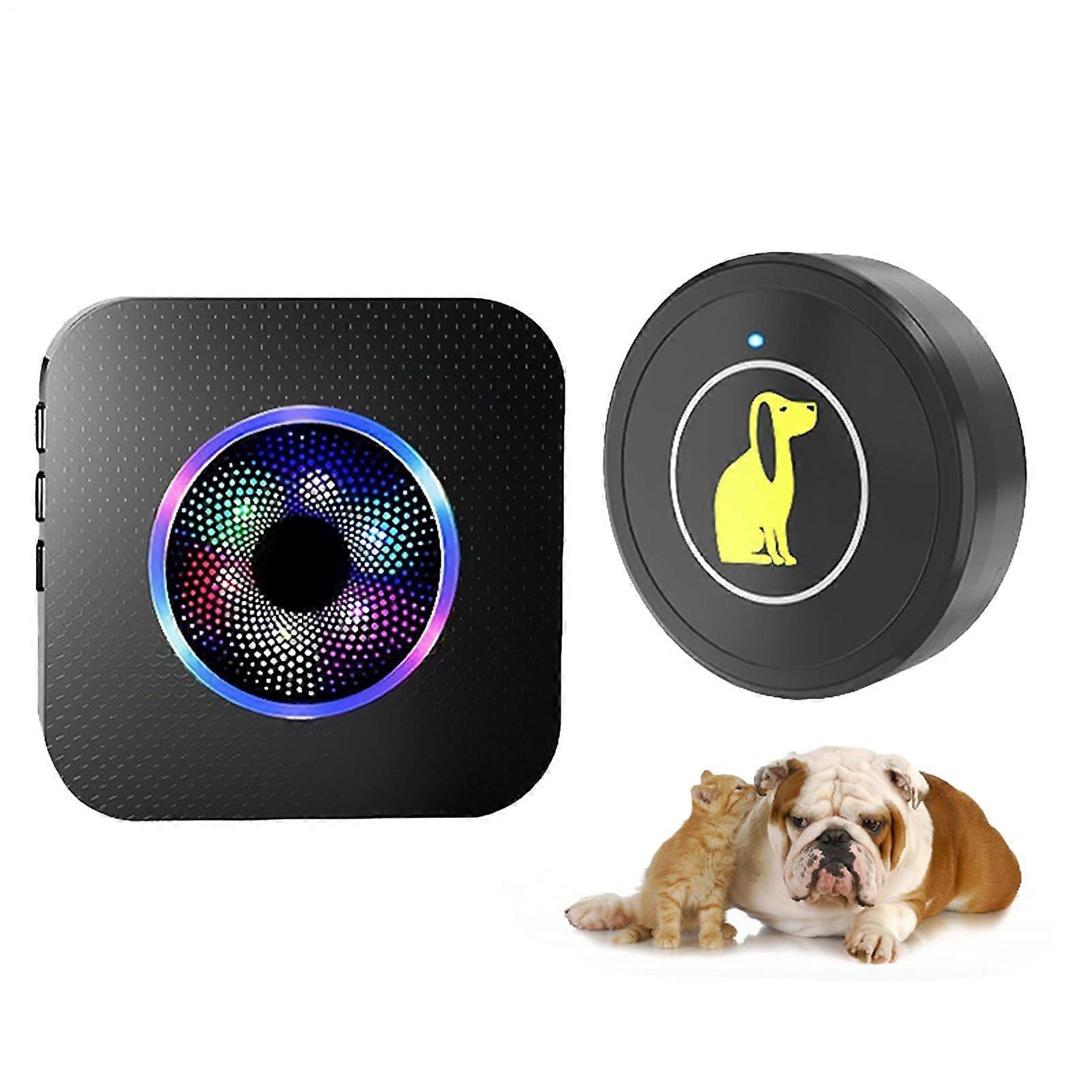 Dog Door Bell - Wireless Pet Training Bell with 5 Volume Levels, Waterproof Button for Indoor and Outdoor Use, Ideal for Apartments and Backyards