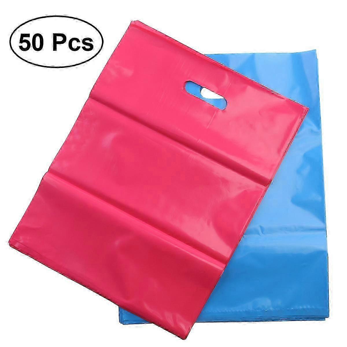 50pcs Plastic Merchandise Bags Retail Shopping Bags With Handle Gift Bags