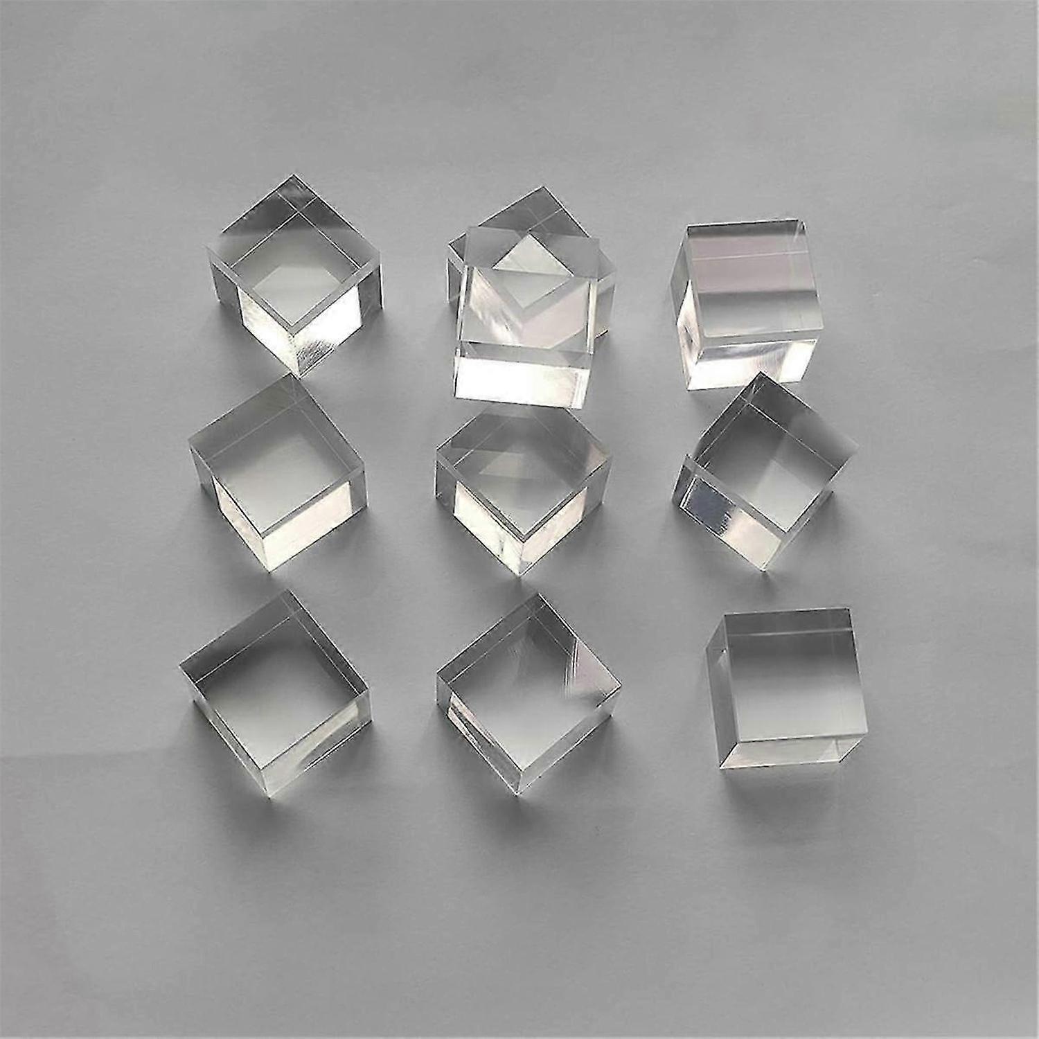 10 Pcs 1inch X 1inch X 1inch Clear Acrylic Square Squares Blocks - All Sides Polished, Plastic Square Rod Peg