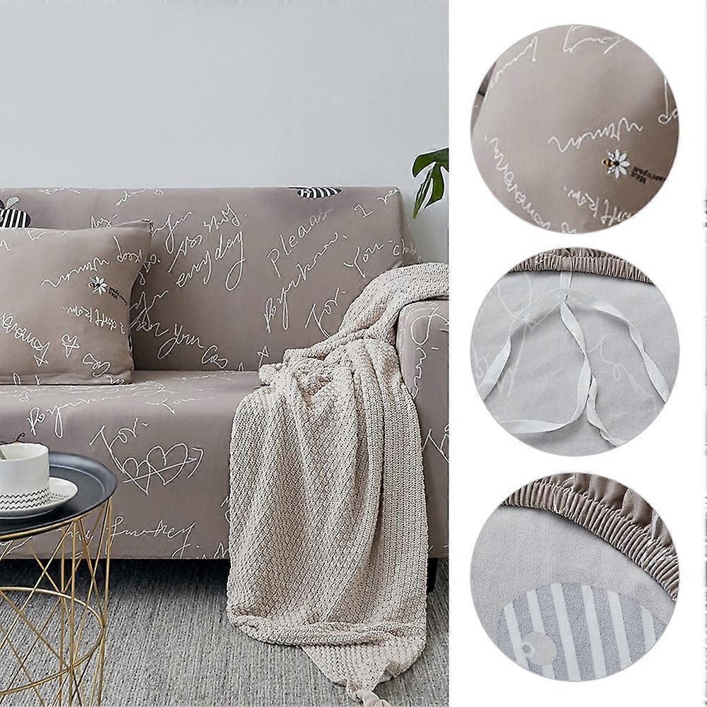 Letter Pattern Sofa Cover Protector for 3 Seat Sofa 190-235 cm